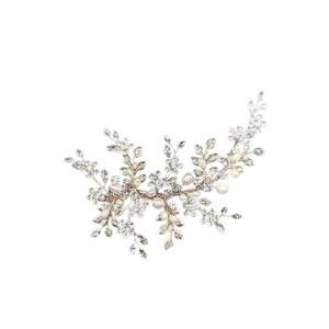 NEW DESIGN BY CONCEPTION women's crystals and freshwater pearls headpiece in ros